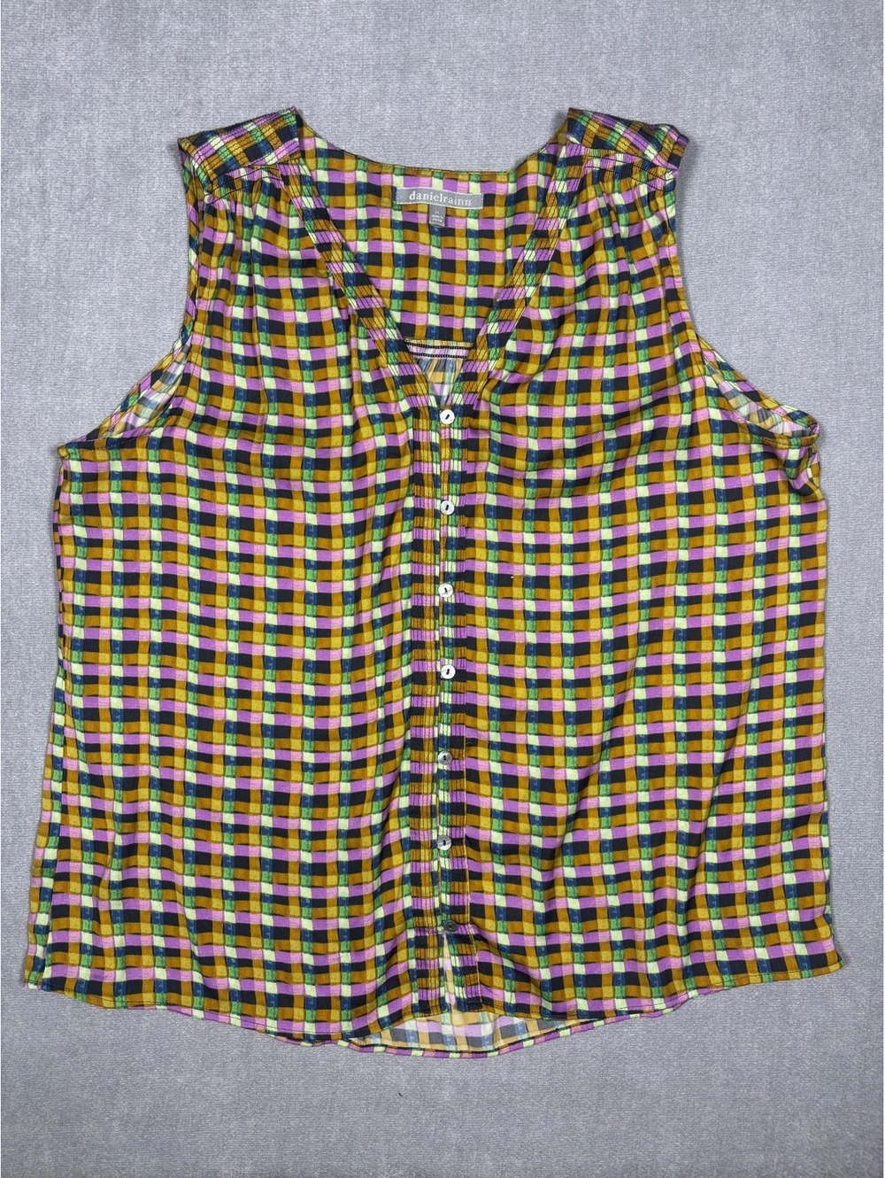 Daniel Rainn Women's Sleeveless Button Front Blouse Size XL